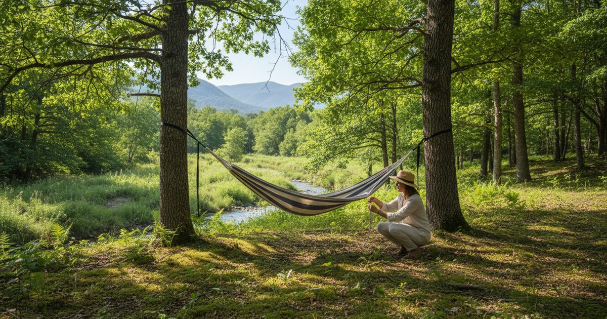 Installer son hamac sous les arbres : un art simple