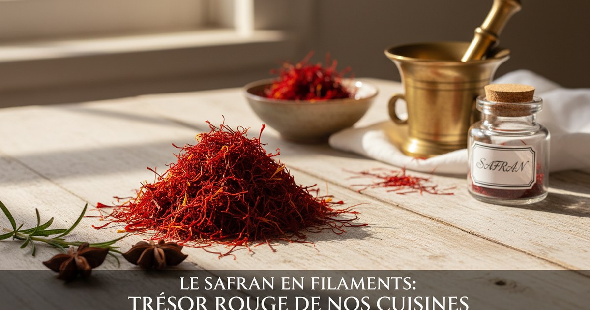 Le safran en filaments : trésor rouge de nos cuisines